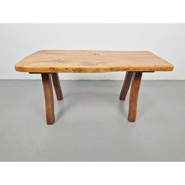 Brutalist Vintage Brutalist Oak Tree Trunk Side Table, Spain, 1960s For Sale - Image 3 of 9
