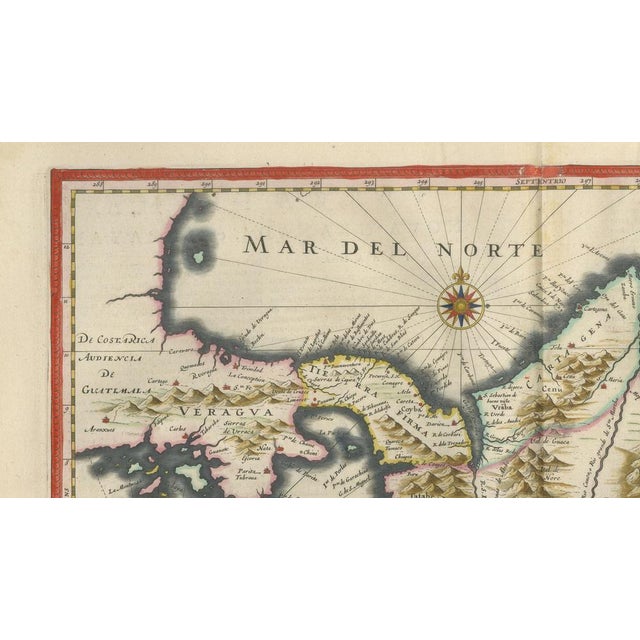 Antique Map of New Granada & Popayán from Blaeu, 1642 For Sale - Image 4 of 10