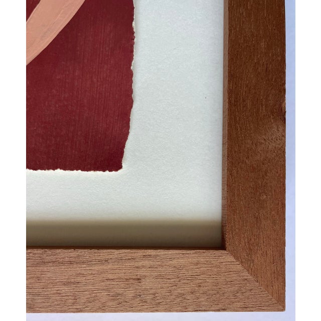 2020s 2026 "Primula" Abstract Botanical Painting on Cotton Paper by Artist r.k. Red For Sale - Image 5 of 5