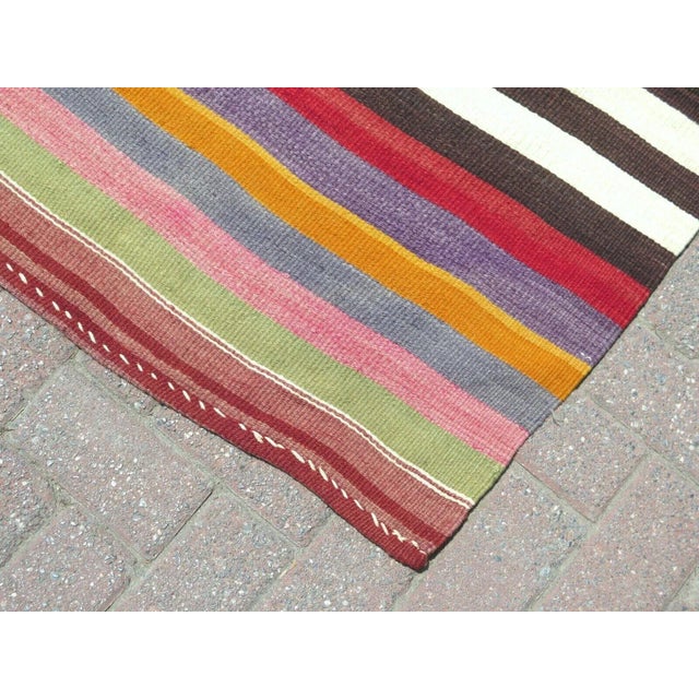 Vintage Turkish Kilim Rug - 74" X 127" For Sale - Image 11 of 12