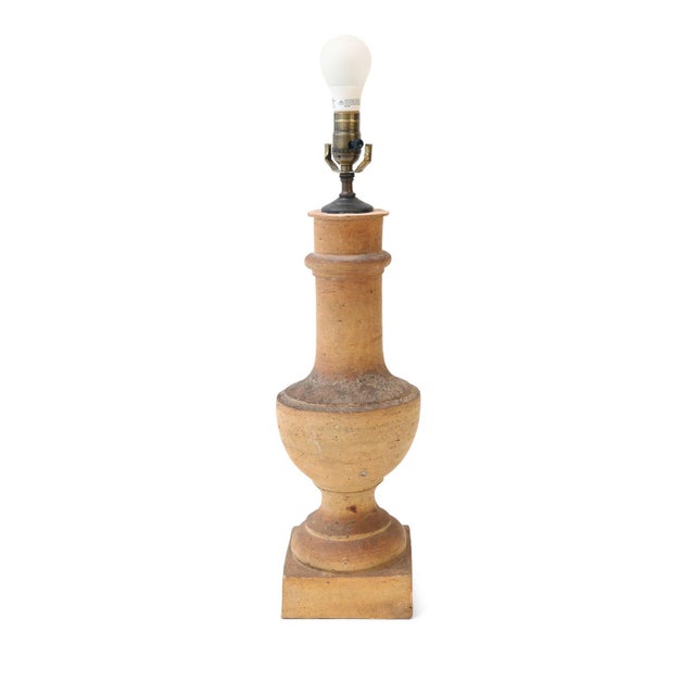 French Provincial Custom Terracotta Lamp For Sale - Image 3 of 9