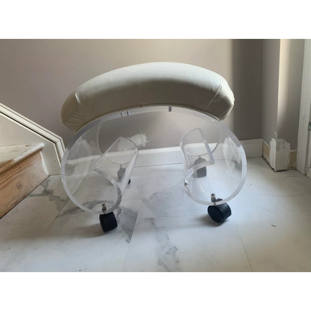 1970s Postmodern Lucite Acrylic Stool Ottoman For Sale - Image 9 of 11