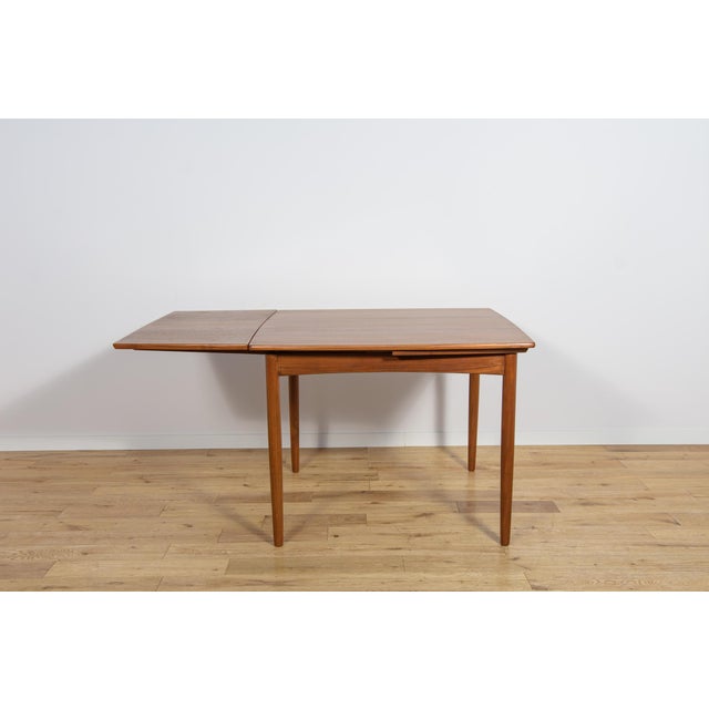 Wood Mid-Century Square Extendable Teak Dining Table, Denmark, 1960s For Sale - Image 7 of 18