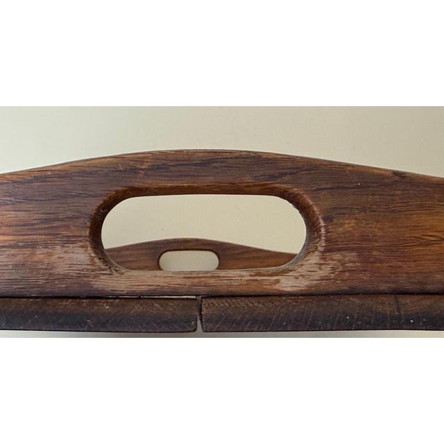 Large German Arts and Crafts Handcrafted Oak Serving Tray, 1920s For Sale - Image 15 of 18