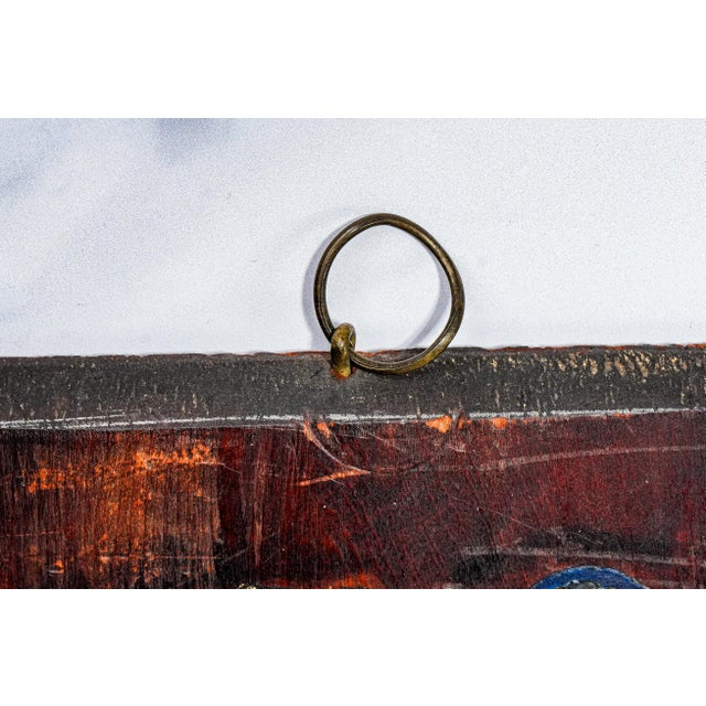 Distinguished Antique Heraldic Coat of Arms Plaque Hand-Made Painted Wood Armorial For Sale - Image 14 of 14