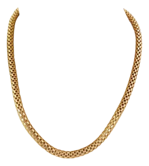 Round Box Flex 18k Yellow Gold Link Necklace