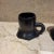 Modern Modern Pottery Coffee Mugs by Unknown Artist, Textured Black, 1983 For Sale - Image 3 of 12