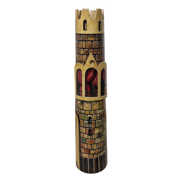 Vintage Tower-Shaped Floor Ashtray by Aldo Tura, 1950s For Sale
