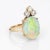 Modern Natural Opal Diamond Ring Vintage 14k Yellow Gold Oval Crown Jewellery size 6 For Sale - Image 3 of 7