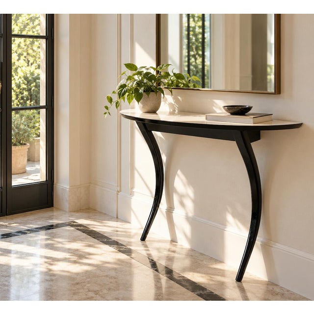 Vintage Demi-Lune Console Table, 1950 For Sale - Image 12 of 13