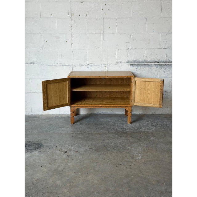 Mid-Century Modern Oak Small Storage Cabinet With Two Doors Danish Mid-Century Modern 1960s For Sale - Image 3 of 12