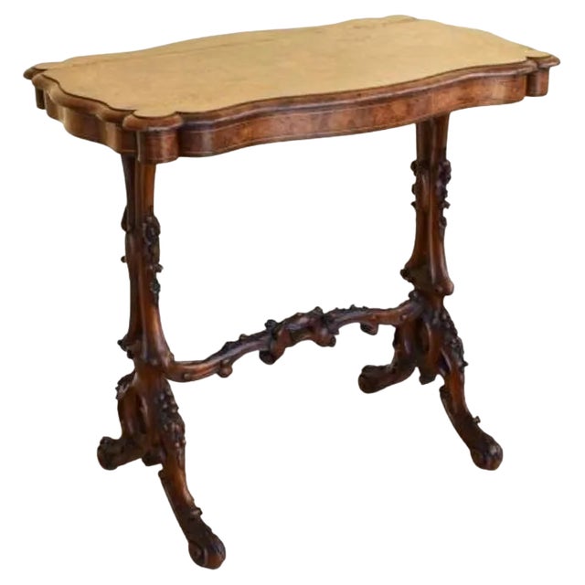 Victorian Burr Walnut Inlaid Table, 1860 For Sale