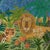 Textile Vintage Naive Painting of a Tiger and a Lion in a Jungle Signed Cadena For Sale - Image 7 of 11