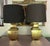 Metal Vintage 1970s Hollywood Regency Brass Urn Table Lamps With Black Shades - A Pair For Sale - Image 7 of 8