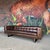 Postmodern Midcentury Modern Matallic Brown Tufted Vinyl Sofa Wood and Chrome Legs For Sale - Image 3 of 12