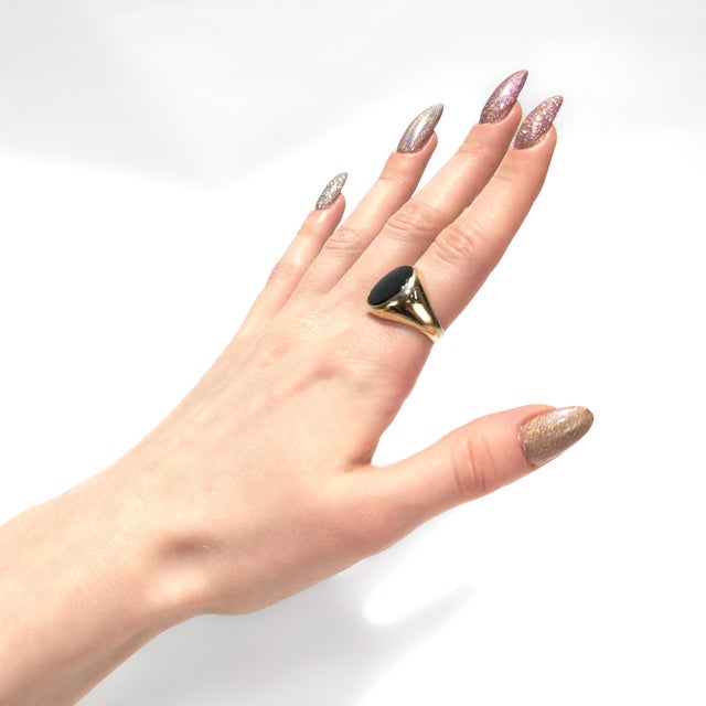 Early 20th Century Vintage 14k Gold & Bloodstone Cabochon Signet Ring by Jones & Woodland For Sale - Image 5 of 12