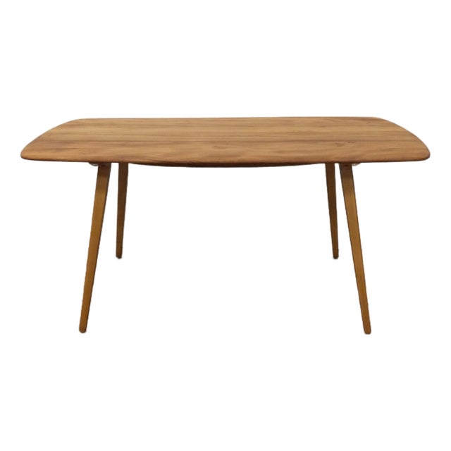 Vintage Mid Century Modern Plank Dining Table Attributed to Ercol For Sale