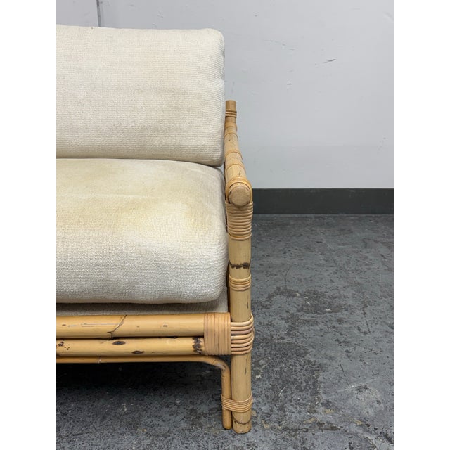 Cream Vivai Del Sud for Wicker Works Italian Bamboo Sofa, Vintage For Sale - Image 8 of 12