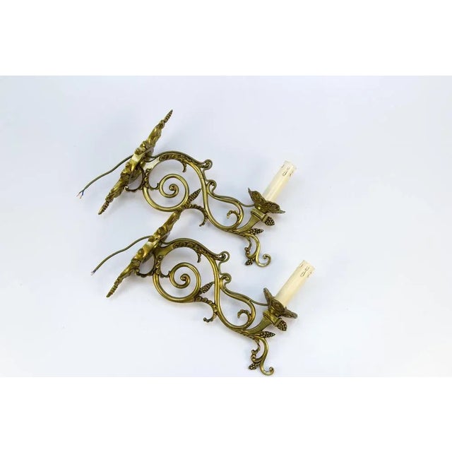 French Neoclassical Style Bronze Wall Lights, Set of 2 For Sale - Image 9 of 18