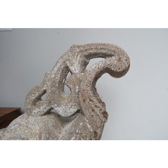 Monumental Hand-Carved Stone Garden Urn / Basin, Possibly Southeast Asian For Sale - Image 9 of 10
