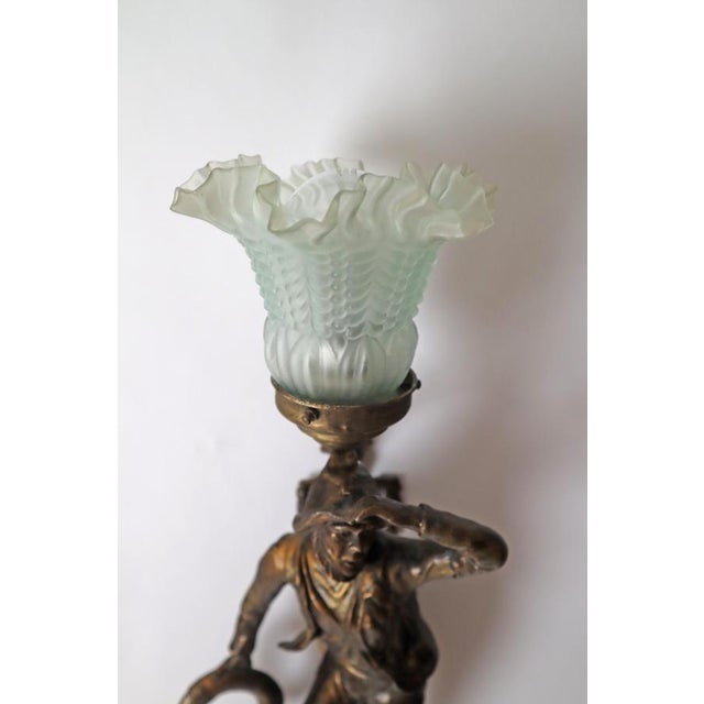 Art Nouveau Figural Wall Sconces of Sailor and Female Farmer, France, 1890, Set of 2 For Sale - Image 10 of 18