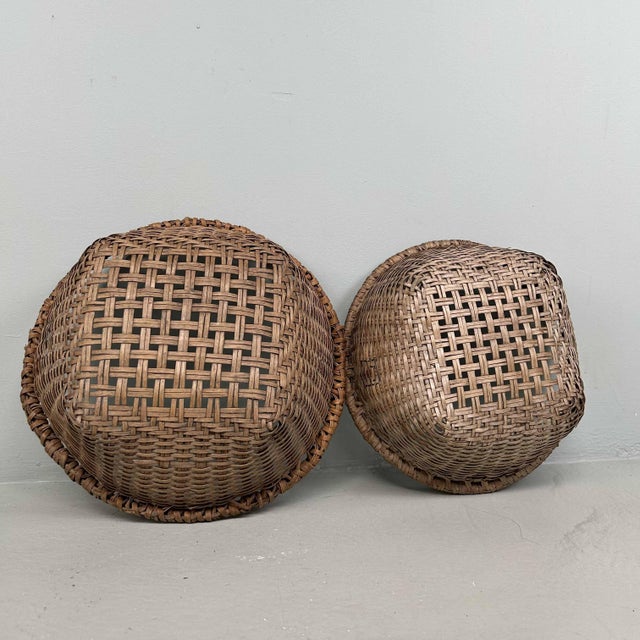 Hand-Woven Wicker Baskets, Japan, 1920s, Set of 2 For Sale - Image 12 of 18