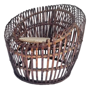 Mid Century Rattan Pod Chair | Franco Albini Style