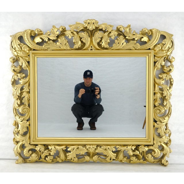 Massive Large Heavy carved Gold Gilt Frame Wall Mirror Regency Style For Sale - Image 16 of 17