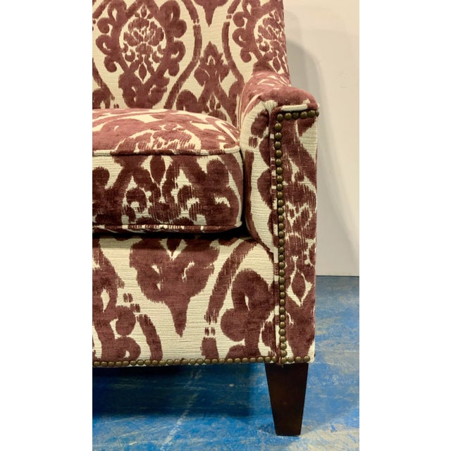 Traditional Kincaid Traditional Plum Cut Velvet Damask Lounge Chair For Sale - Image 3 of 8