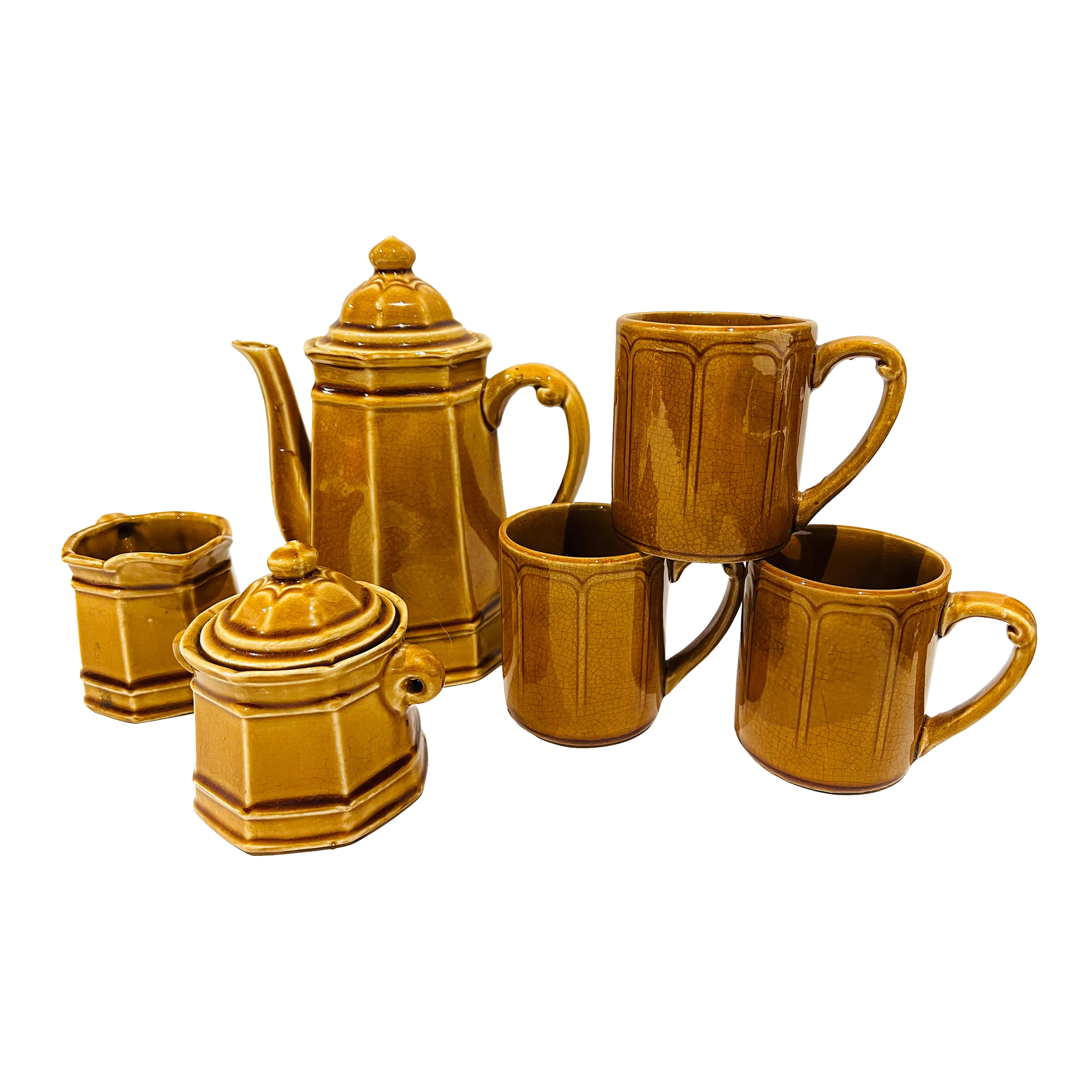 Vintage Tea Set Stone Craft by Royal Sealy - Set of 7 Tea Service
