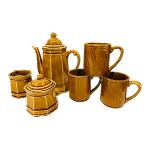 Vintage Tea Set Stone Craft by Royal Sealy - Set of 7 Tea Service