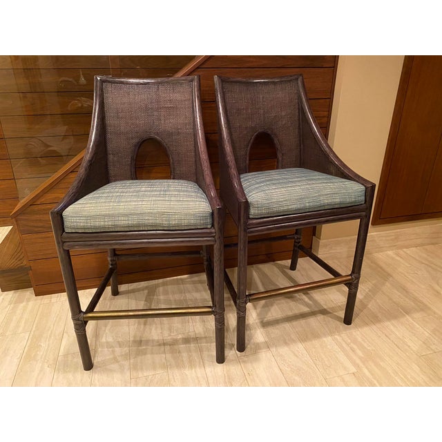 Barry Bar Stools, Barbara Barry For Mcguire Caned Barstools A Pair Chairish
