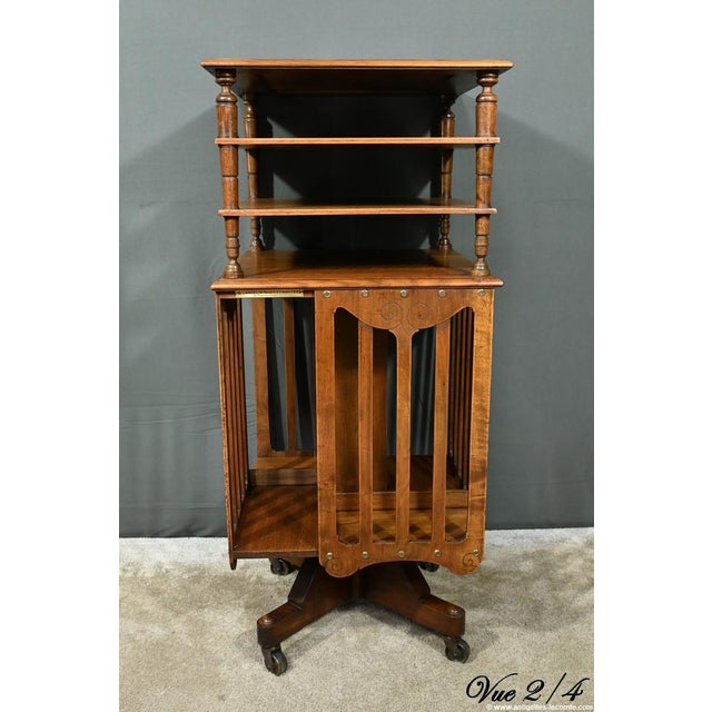 Walnut Revolving Bookcase from G.Lancelin, 1890s For Sale - Image 18 of 18