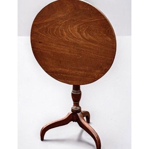 Georgian Mahogany Tilt Top Wine Table. Strong & Solid Size :- 59.5 cms diameter. 70.5 cms tall, 103 cms tall when tilted....