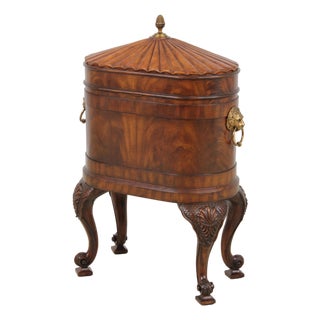 1990s Regency Maitland Smith Mahogany Lidded Wine Cooler For Sale