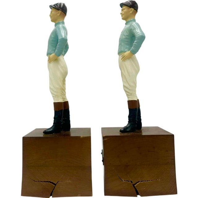 Pair Vintage Vanderbilt Whitney Estate Equestrian Jockey Bookends For Sale - Image 9 of 10