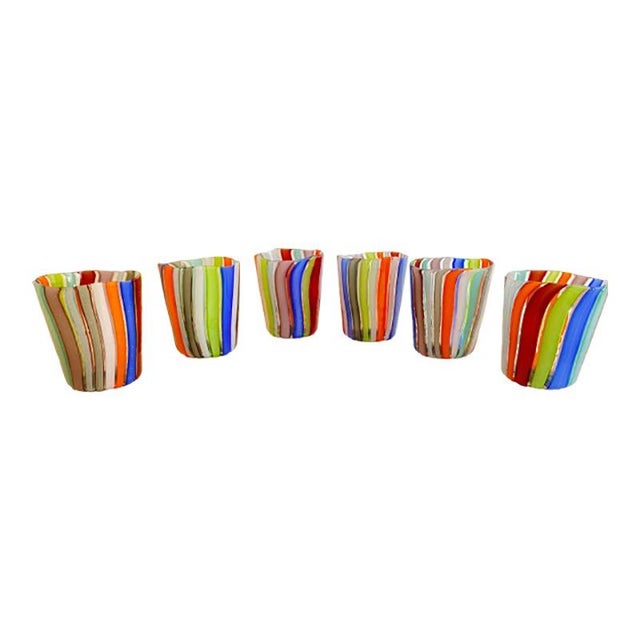 Multicolored Murano Style Glasses by Simoeng, Set of 6 For Sale - Image 6 of 6