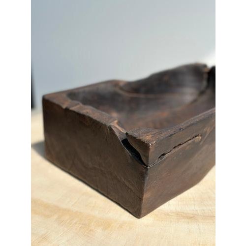 Asian Rectangular Dark Brown Teak Bowl For Sale - Image 14 of 18