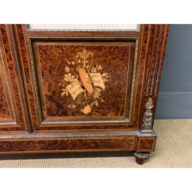 Antique French Inlaid Mahogany and Amboyna Bookcase, 1880 For Sale - Image 13 of 18