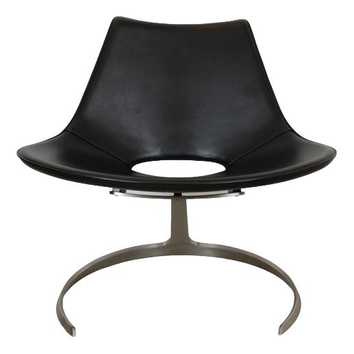 Scimitar Chair in Black Leather No. 23 from Fabricius and Kastholm, 1990s For Sale