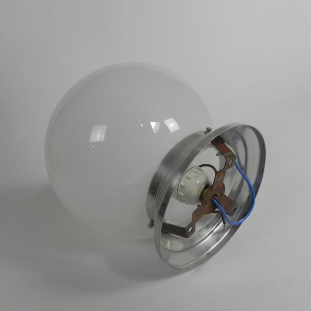 Art Deco Ceiling Lamp with Round Glass Globe, 1930s For Sale - Image 6 of 7