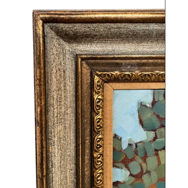 Green Textural Serenity: Jacobson's Three Little Trees. Oil Painting For Sale - Image 8 of 13