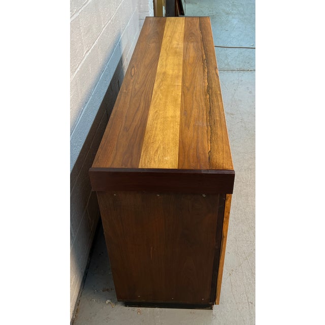 Brown Vintage Modern Figured Wood Buffet For Sale - Image 8 of 18