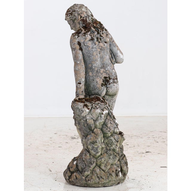 Composite Stone Weathered Garden Statue of Maiden or Goddess, England Mid 20th C. For Sale - Image 10 of 18