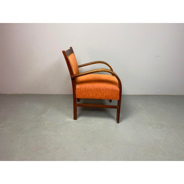 Orange Dutch Art Deco Sculptural Armchairs, 1930s, Set of 2 For Sale - Image 8 of 18