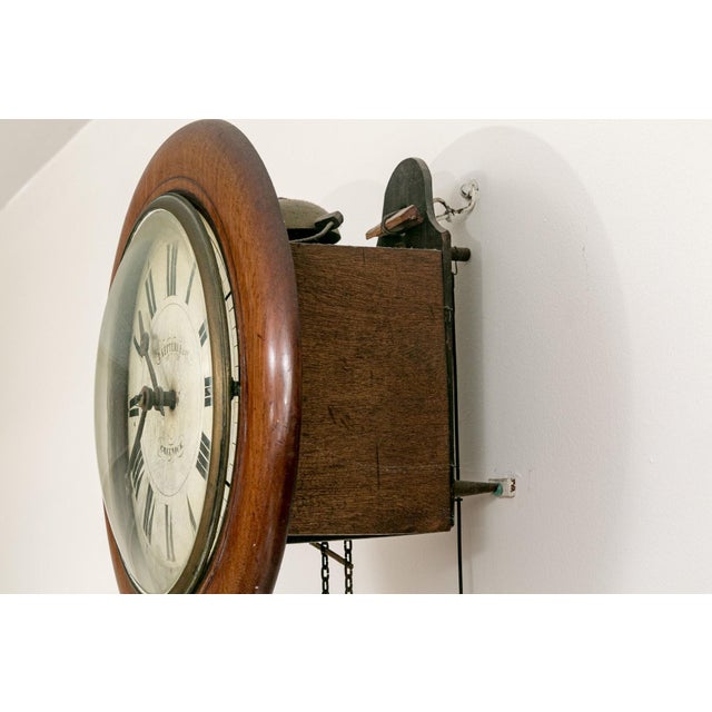 Antique Walnut Postman Weight Driven Wall Clock For Sale In New York - Image 6 of 10