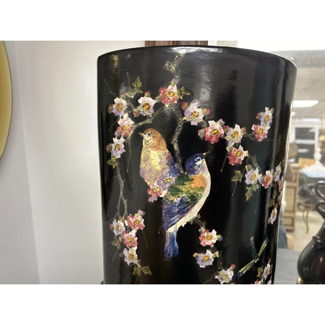 Italian Glazed Terracotta Umbrella Stand For Sale - Image 4 of 9