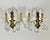 Vintage sconces bronze with gilding, crystal from France, mid-20th century, each with two lamps, very beautiful and...