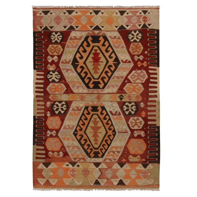 Burgundy 1940’s Vintage Gal Burgundy Kilim Rug-3’4’x4’5" For Sale - Image 8 of 8