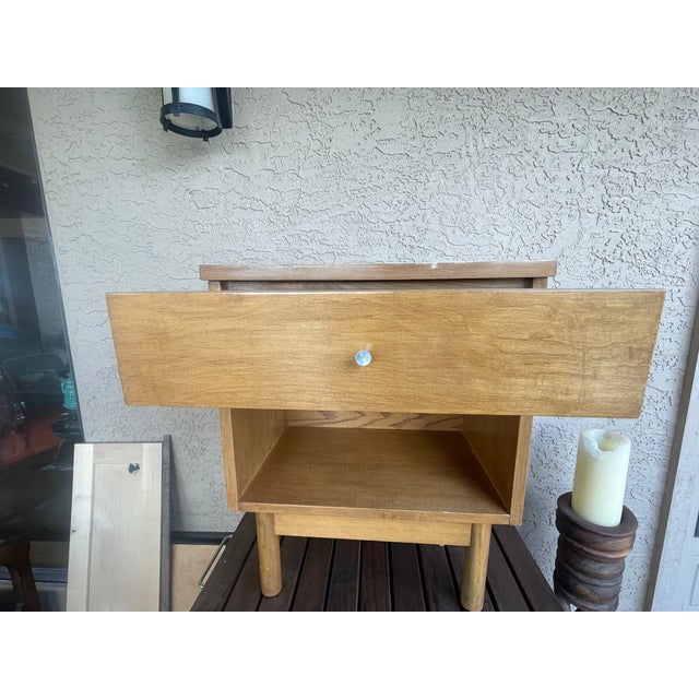 Mid Century Pine Laminite Night Stand by Stanley Furniture For Sale In Phoenix - Image 6 of 8